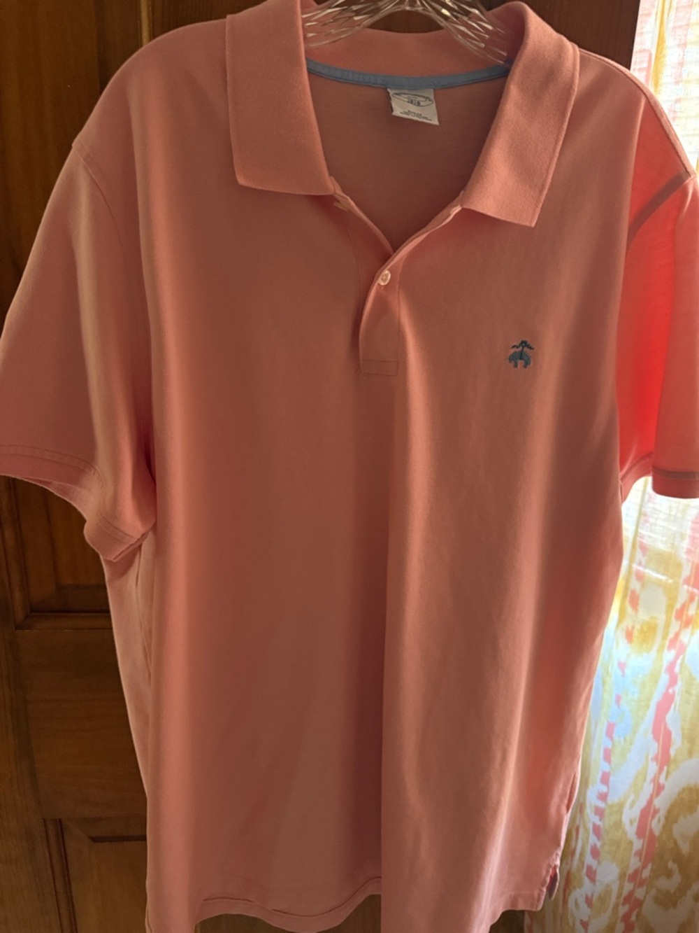 Brooks Brothers Coral Pink Polo with Small Embroidered Logo
